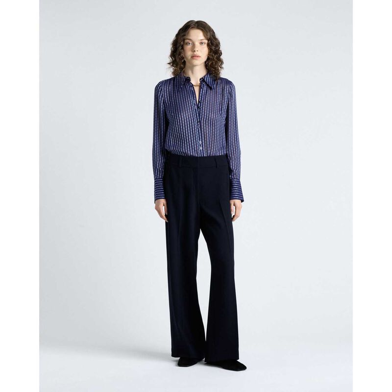 Cue Burnout Textured Stripe Shirt image number 3